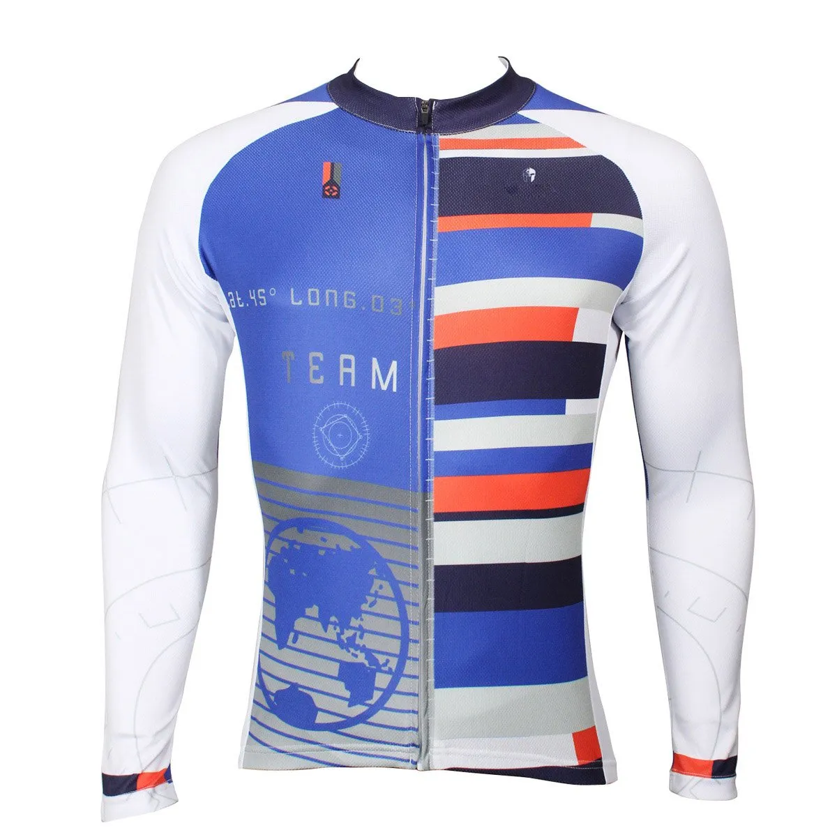 ILPALADINO Men's Long Deep Blue Sleeves Cycling Clothing Suits with Tights Pro Cycle Clothing Racing Apparel Outdoor Sports Leisure Biking shirt (Velvet) NO.388