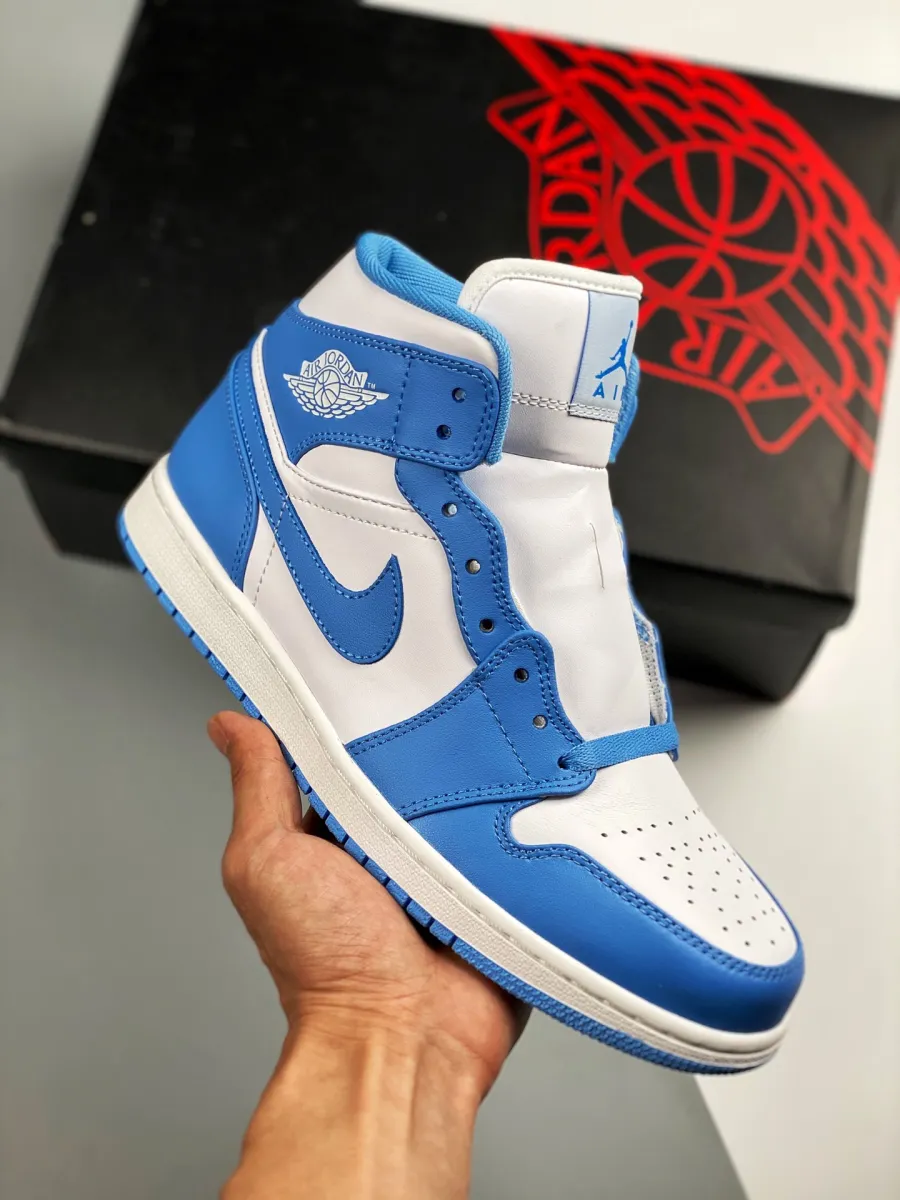 Air Jordan 1 Mid 'UNC' White/University Blue / jordan 1 carolina
