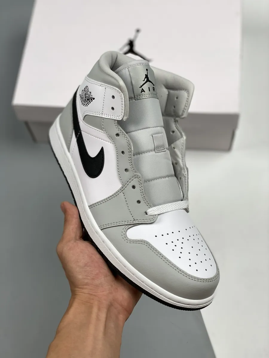 Air Jordan 1 Mid White/Light Smoke Grey BQ6472-015 wmns air jordan 1 mid 'grey fog