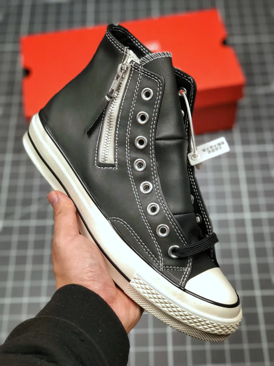 Converse Leather Side Zip Chuck 70 Black 166721C Outlet