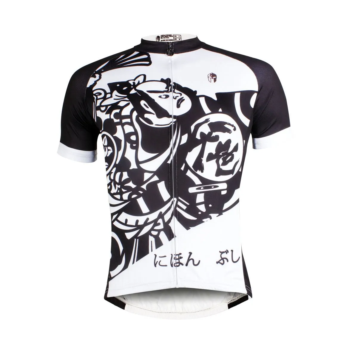 Traditional Japanese Samurai Cycling Black&White Jersey Men's Short-Sleeve Bicycling Summer Shirts NO.687
