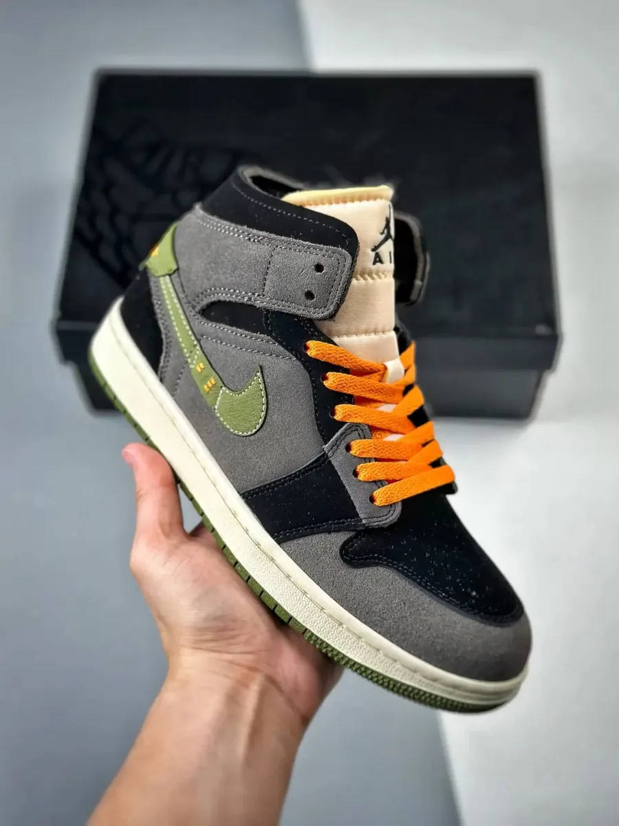 Jordan Mid Craft / Air Jordan 1 Mid SE Craft 'Halloween' Black Light Olive