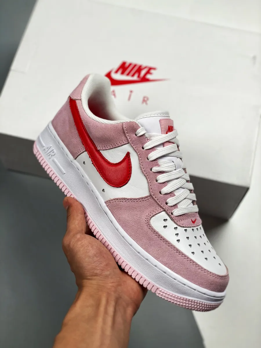 Valentine's Day Nike Air Force 1 'Love Letter'Tulip Pink/White-Red DD3384-600 nike af1 valentine's day 2021