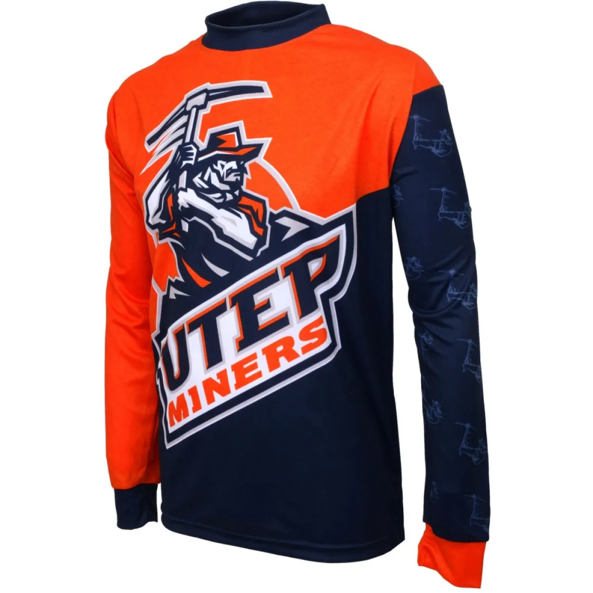 NCAA The University of Texas at El Paso UTEP Miners Mountain Long Sleeve Bike MTB Cycling Jerseys Z-1905453