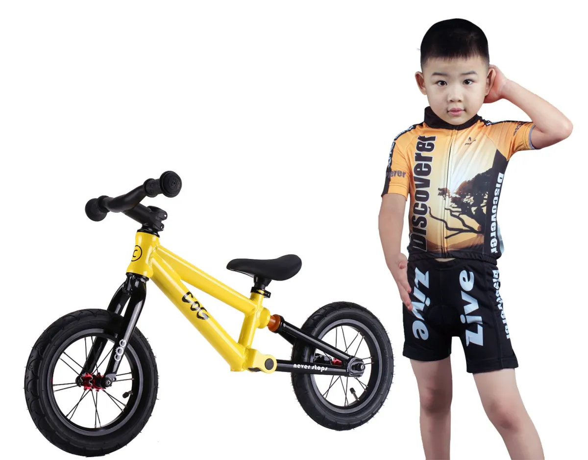 Children Boys' Girls' Cycling Jersey Set Short Sleeve With 3d Padded