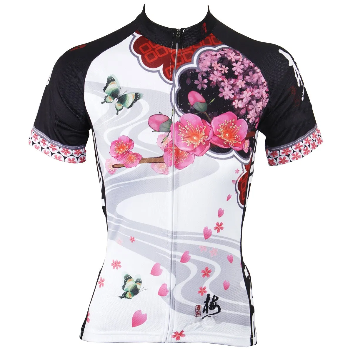 Ilpaladino Scenic Spring Women's Summer Short-Sleeve Cycling Jersey Biking Exercise Bicycling Pro Cycle Clothing Racing Apparel Outdoor Sports Leisure Breathable Sport Butterfly Around Petals Clothes NO.542