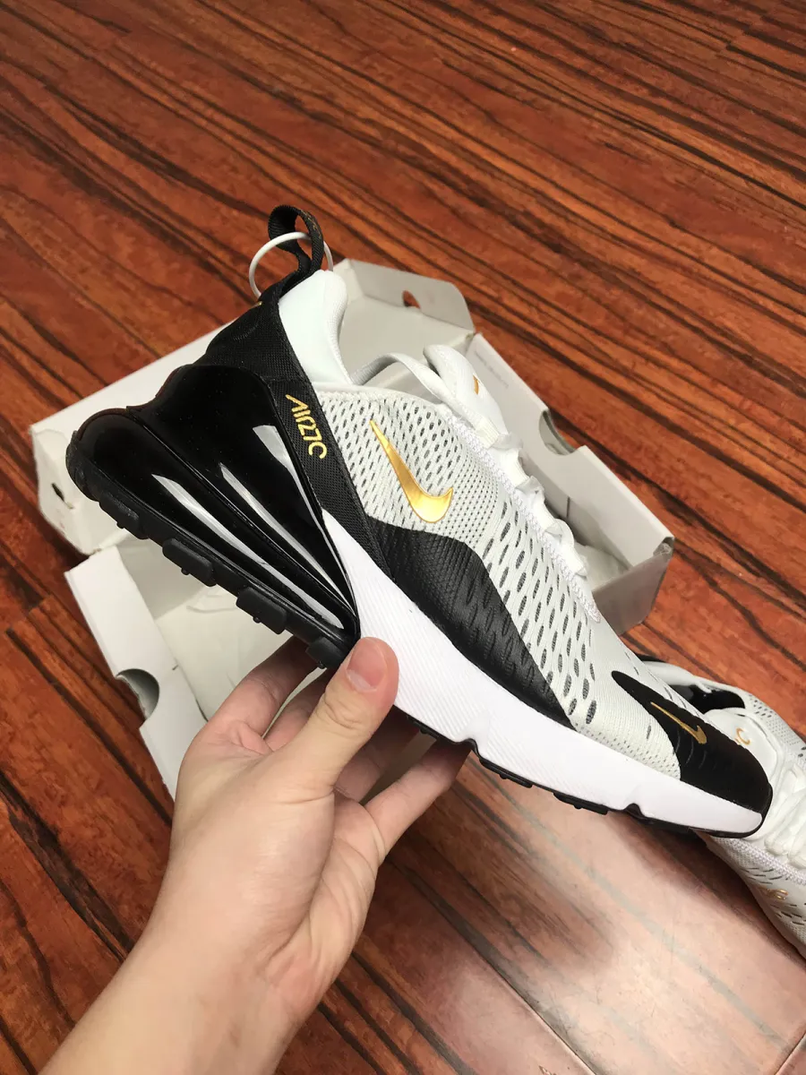 Nike Air Max 270 White/Metallic Gold/Black - air max 270 gold and white
