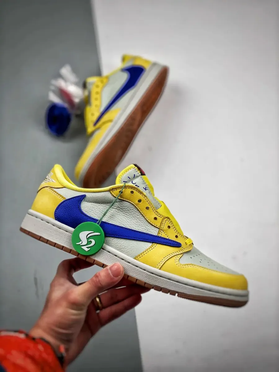 Travis Scott x Air Jordan 1 Low OG Canary/Racer Blue-Gum