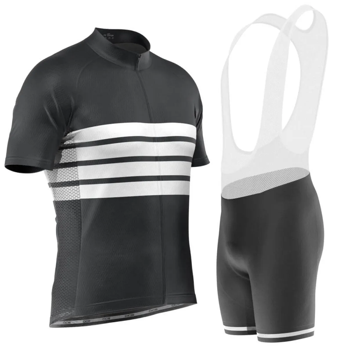 Men's Retro Four Stripe Men's Black Cycling Kit For Sale
