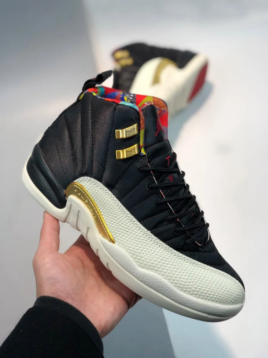 Air Jordan 12 'CNY' Black/Sail-Metallic Gold-True Red - chinese new year jordan 12