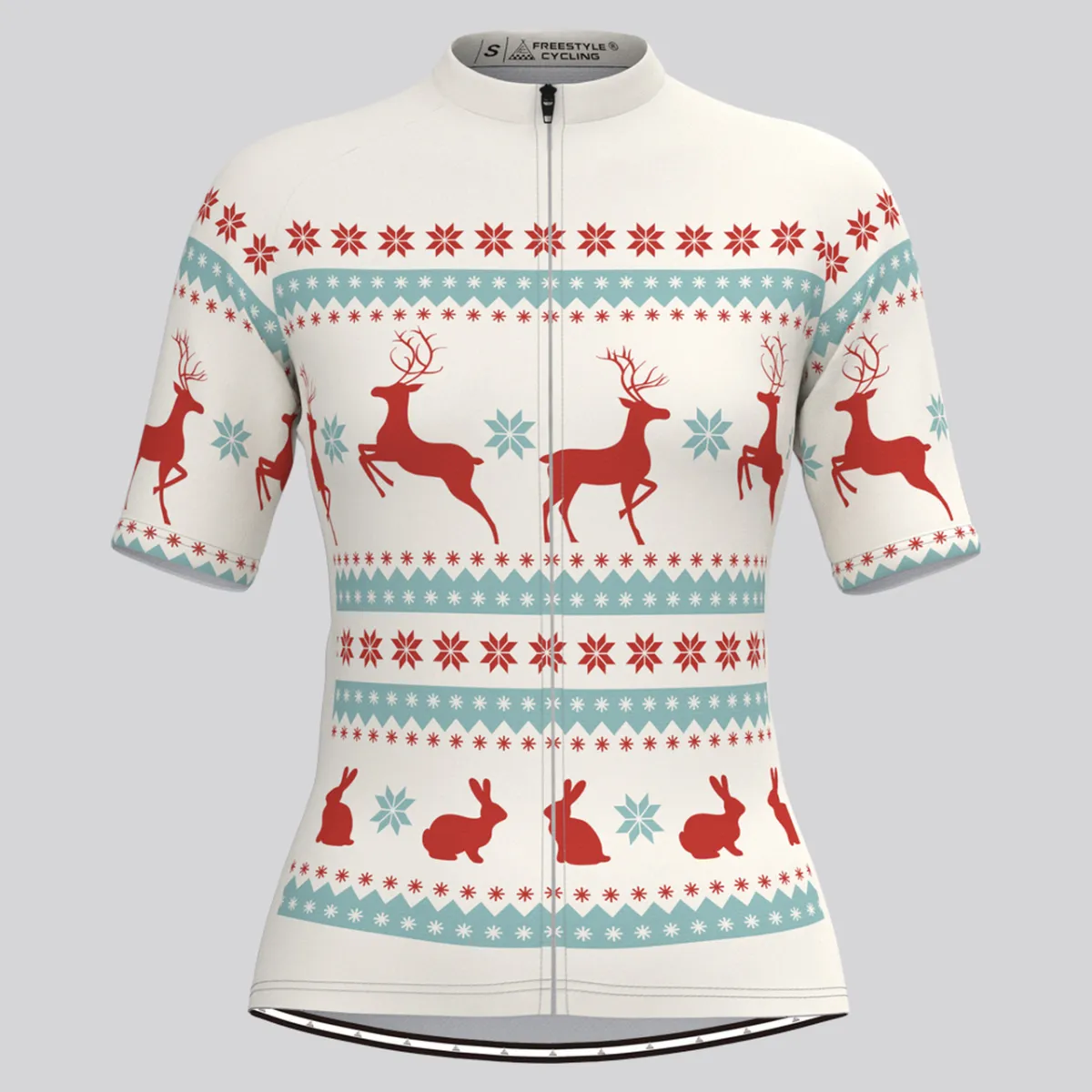 Classic Ugly Christmas sweater Women's Cycling Jersey - Beige