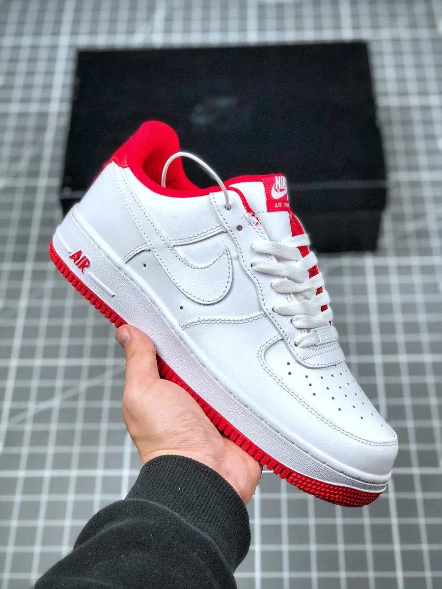 Nike Air Force 1 White Red CD0884-101 #air force 1 low university red