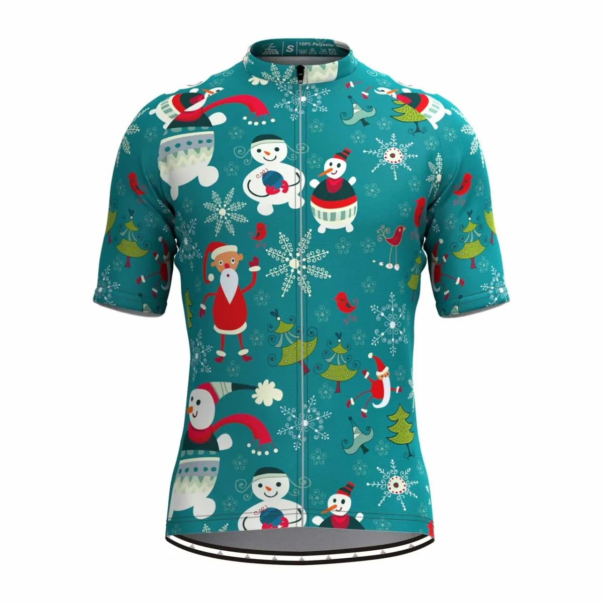 Santa Snowman Short Sleeve Cycling Jersey Outlet