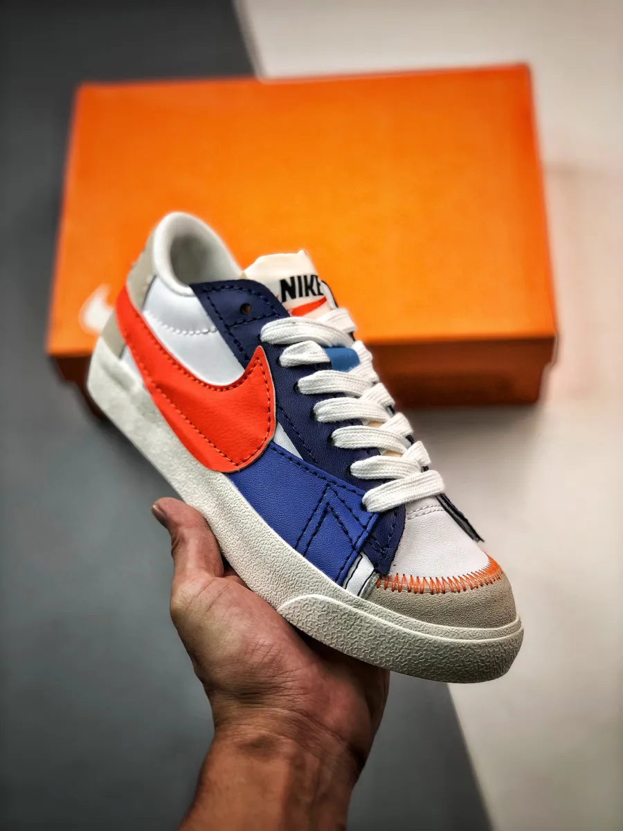 Nike Blazer Low Jumbo White/Sail-Dark Sapphire Blue-Safety Orange DV9122-181 Restock