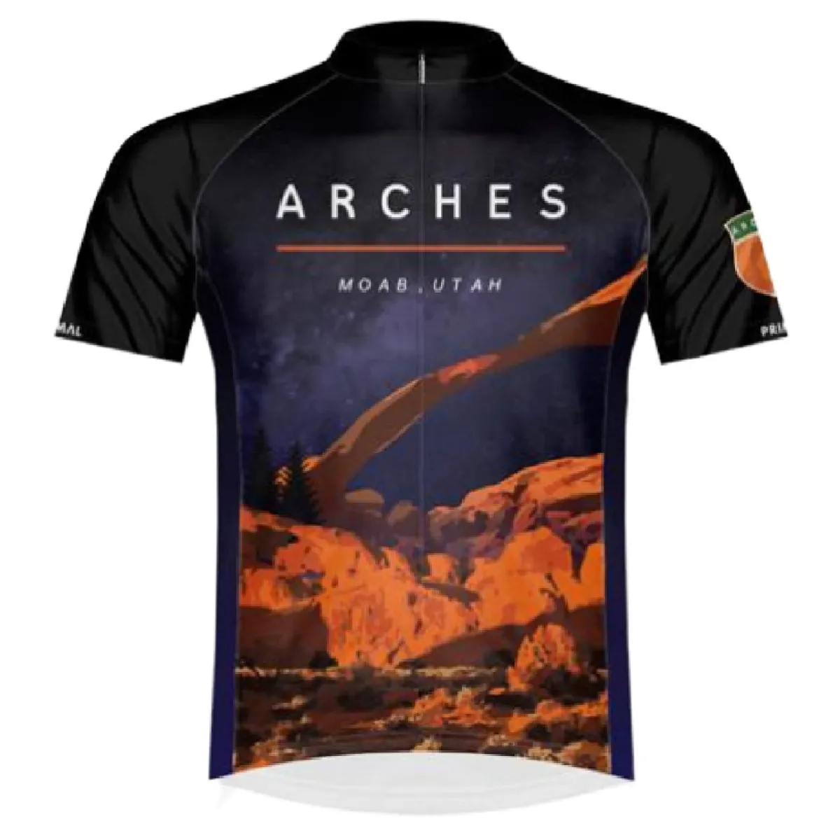 Primal Wear Arches National Park Moab Utah Full Zip Short Sleeve Sport Cycling Jersey, Can You Bike In Arches National Park ARCSJ20M_M