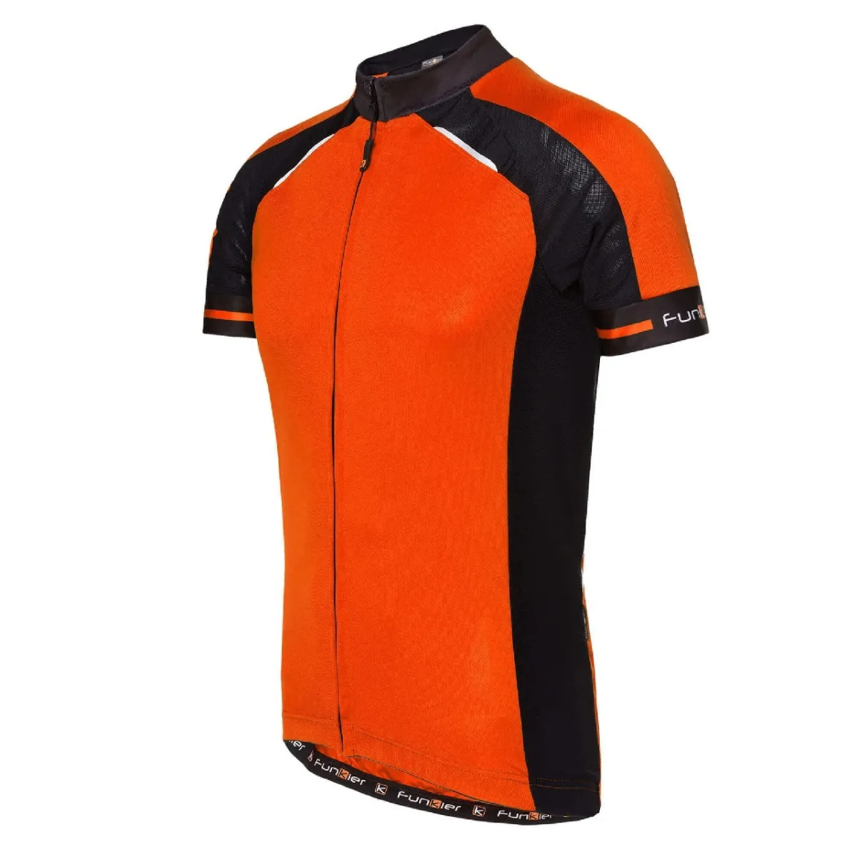 FunKier Firenze Full Zip Short Sleeve Men's Cycling Jersey Orange