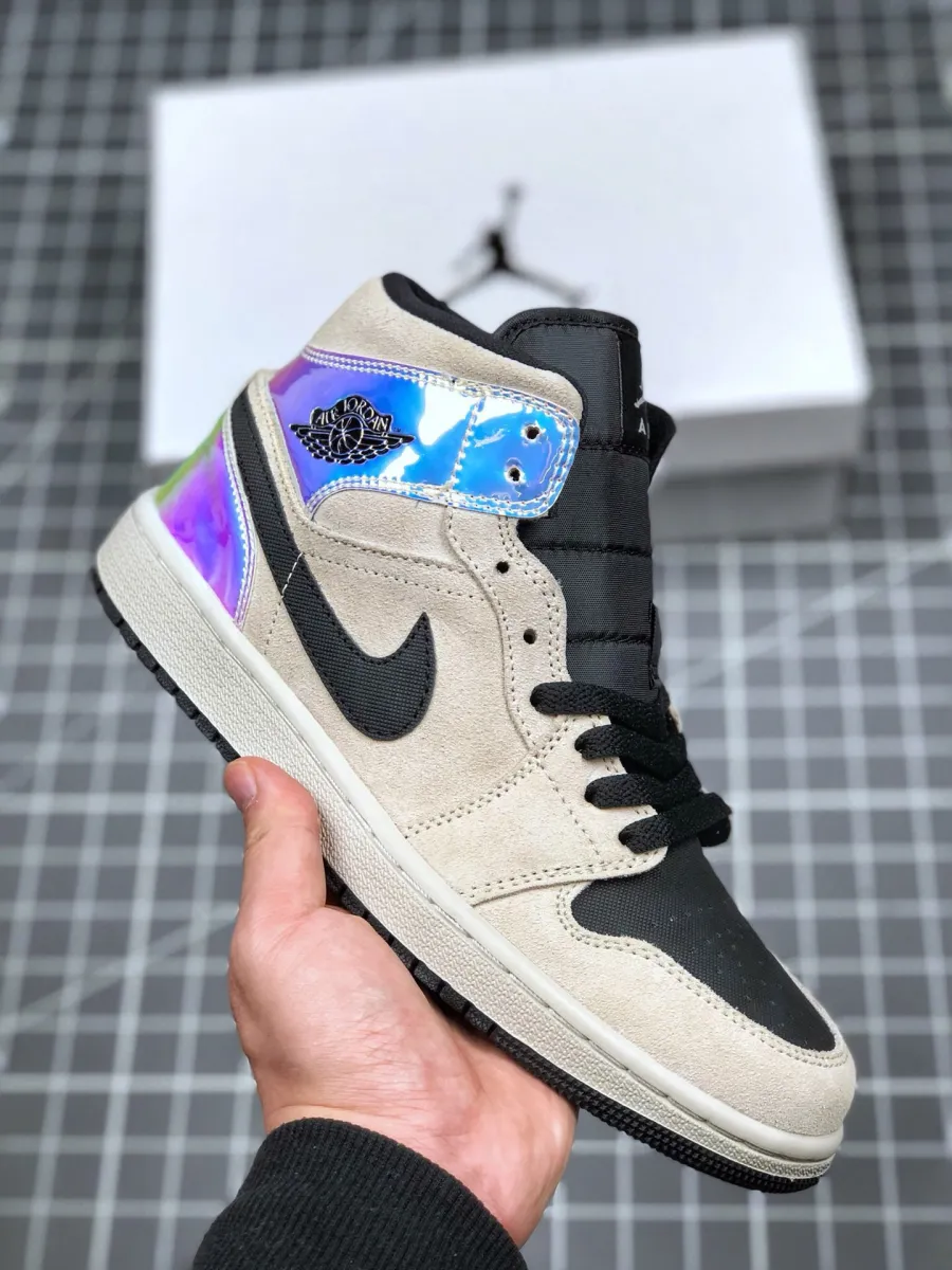 Air Jordan 1 Mid Dirty Powder 'Iridescent Barely' BQ6472-602 jordan 1 mid beige