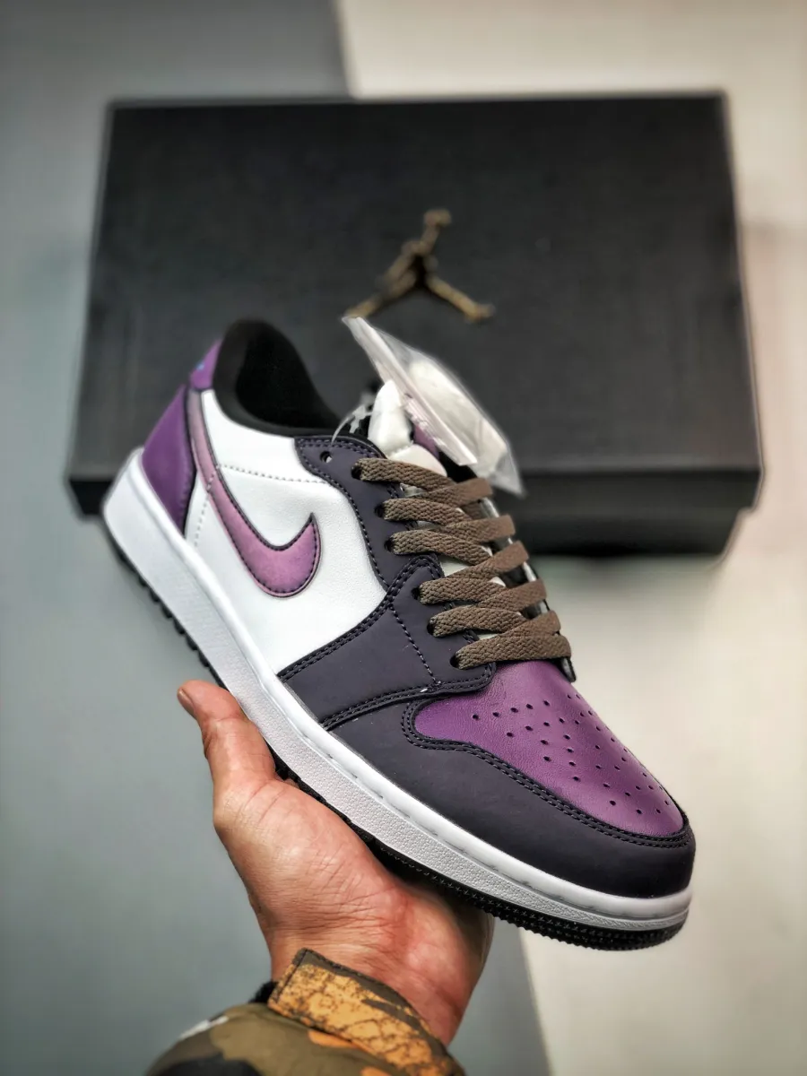 Air Jordan 1 Low Golf White/Cave Purple-Purple Smoke DZ9787-155 - air ja 1
