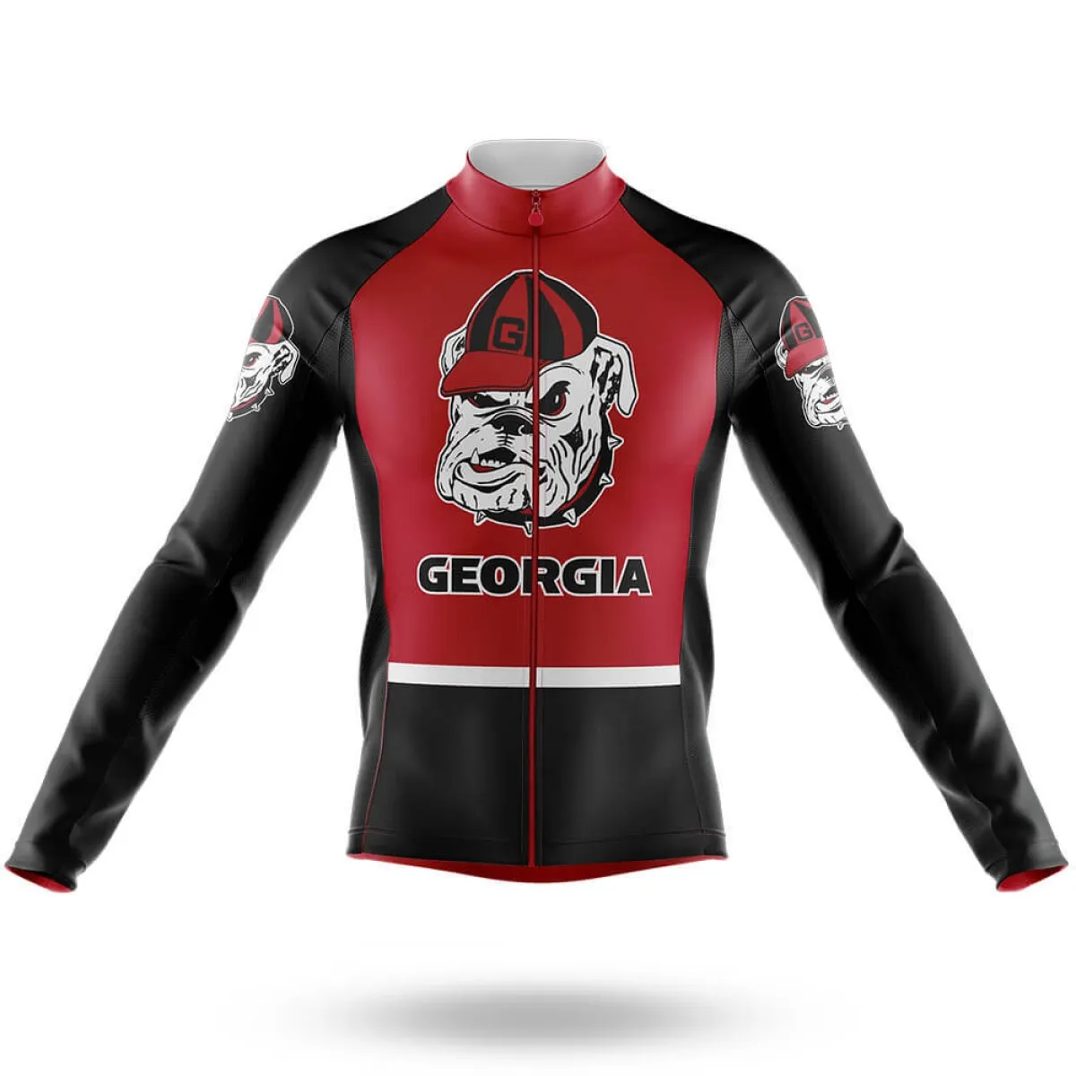 Georgia Dawgs Long Sleeve Cycling Jersey Only For Sale