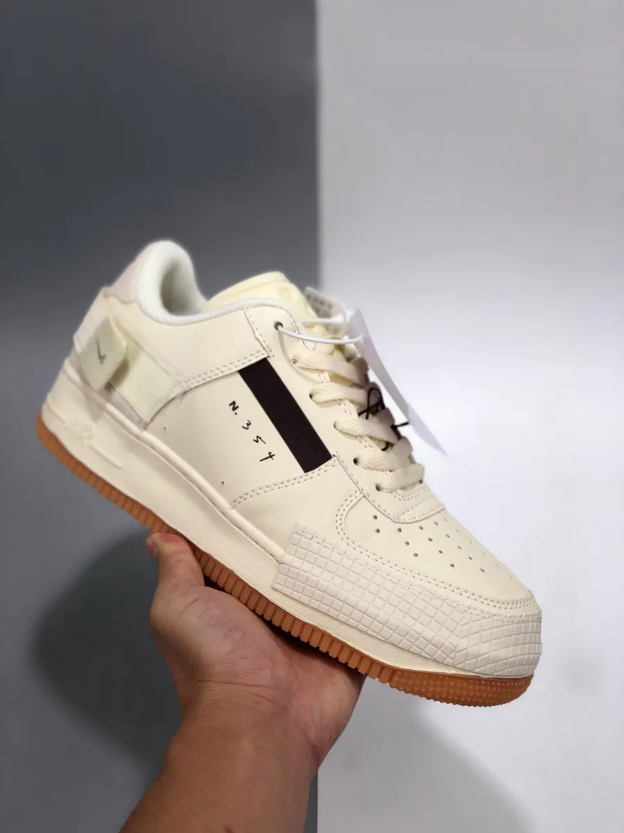 Nike Air Force 1 Type Light Ivory Brown CJ1281-100 Nike Af1-type Light Ivory/earth Brown