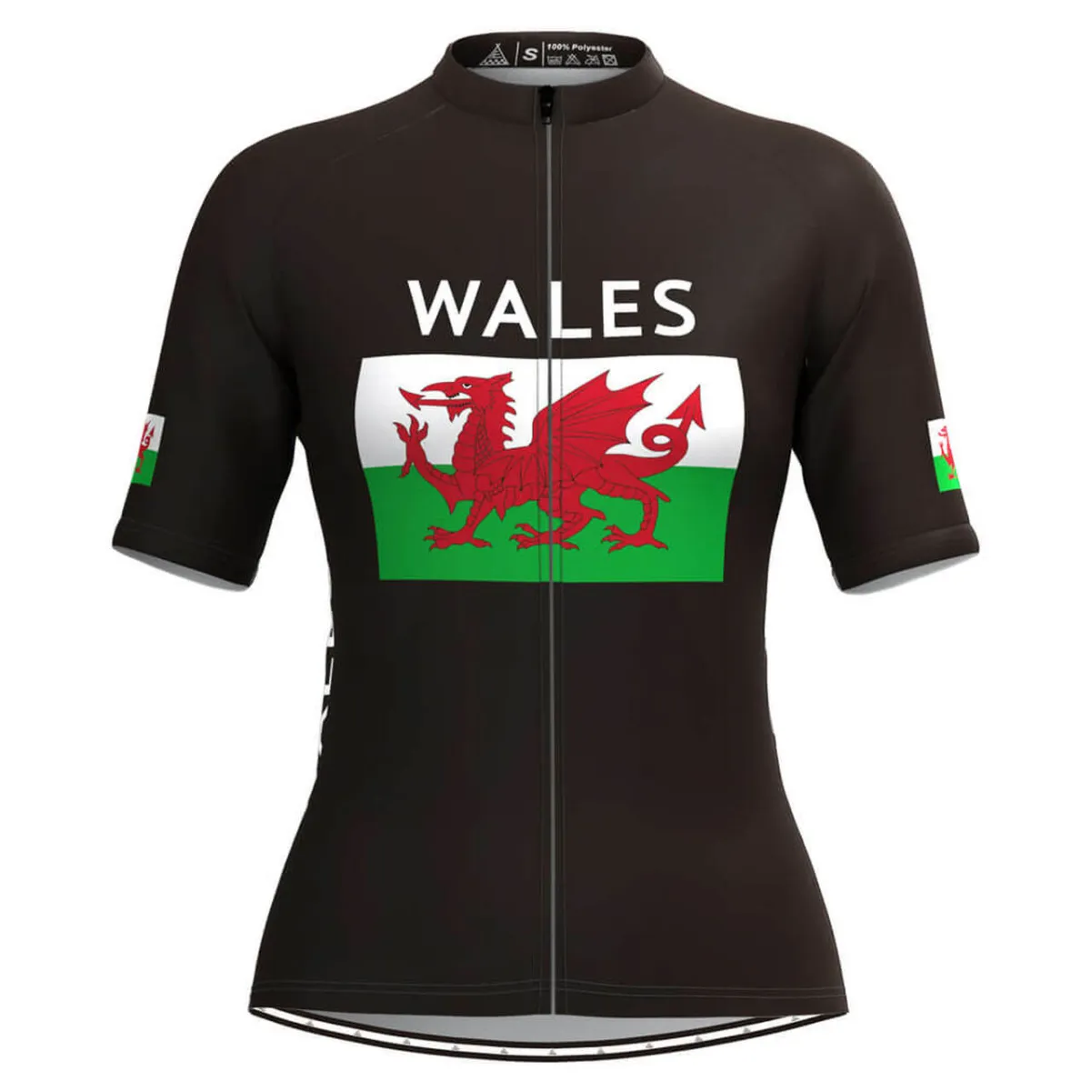 Wales Flag Women's Cycling Jersey Black Online