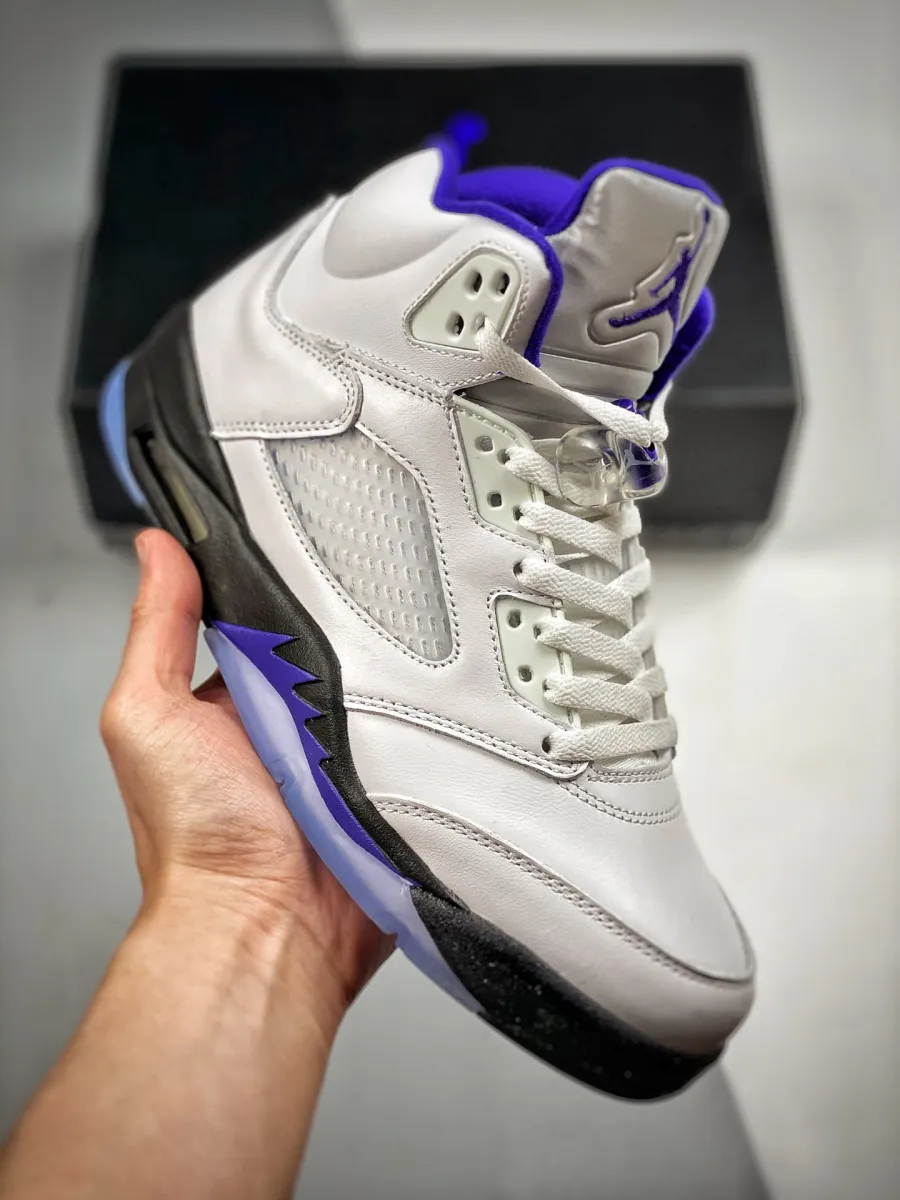 Air Jordan 5 White/Dark Concord-Black Retro 5 White Concord