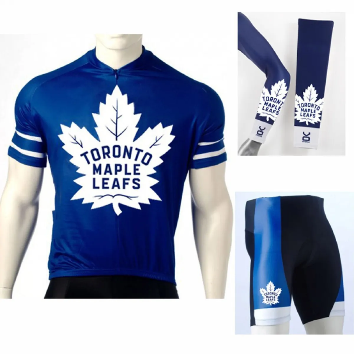 NHL Toronto Maple Leafs Cycling Jerseys Bib Shorts Arm Warmers
