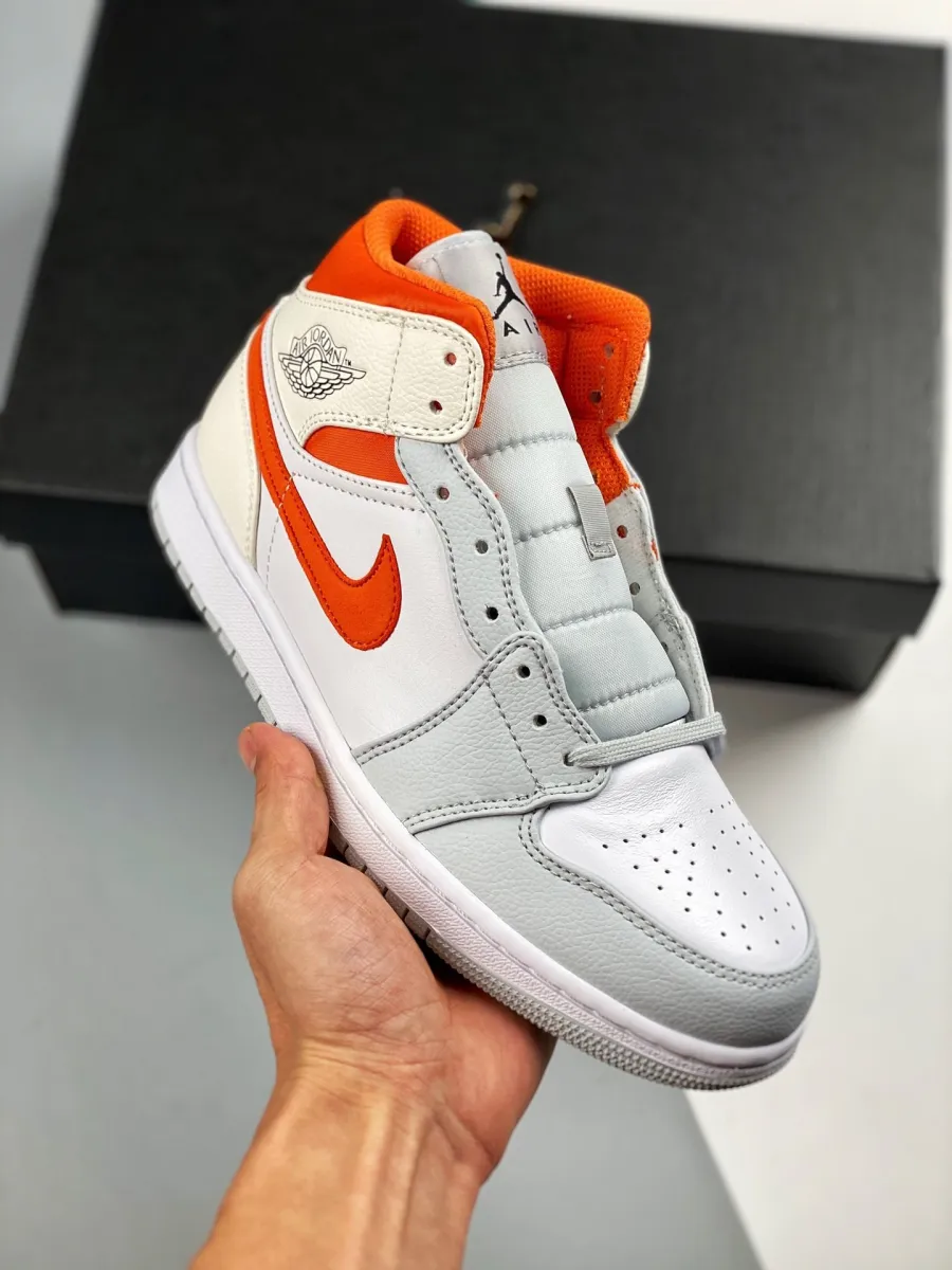 Air Jordan 1 Mid White/Starfish-Pure Platinum-Sail CW7591-100 / platinum jordan 1
