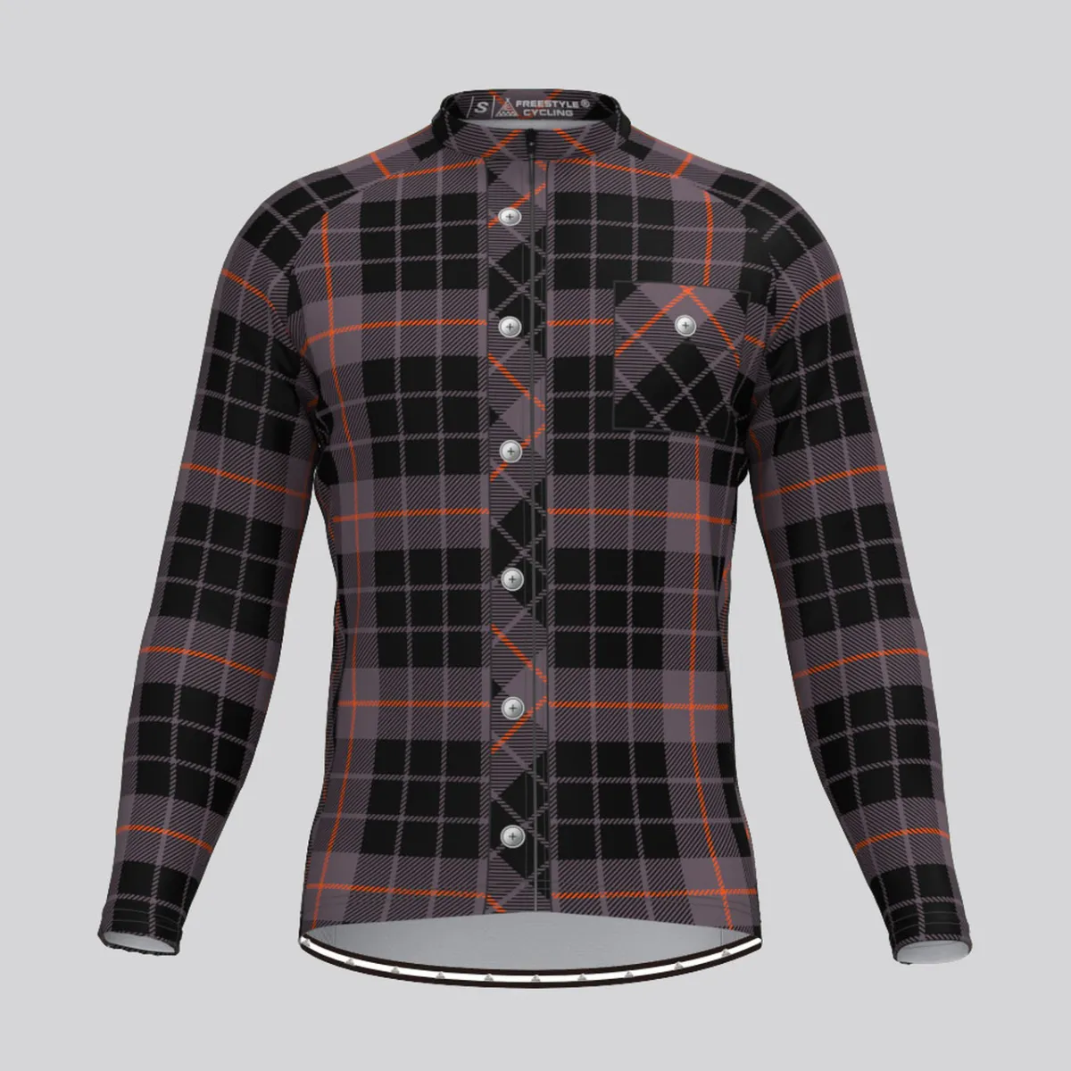 Plaid Checkered Shirt V3 Men's LS Cycling Jersey Outlet