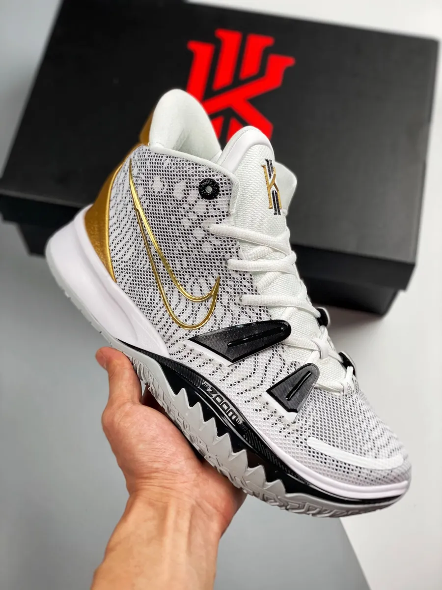 Nike Kyrie 7 White Black Gold - kyries 7 black