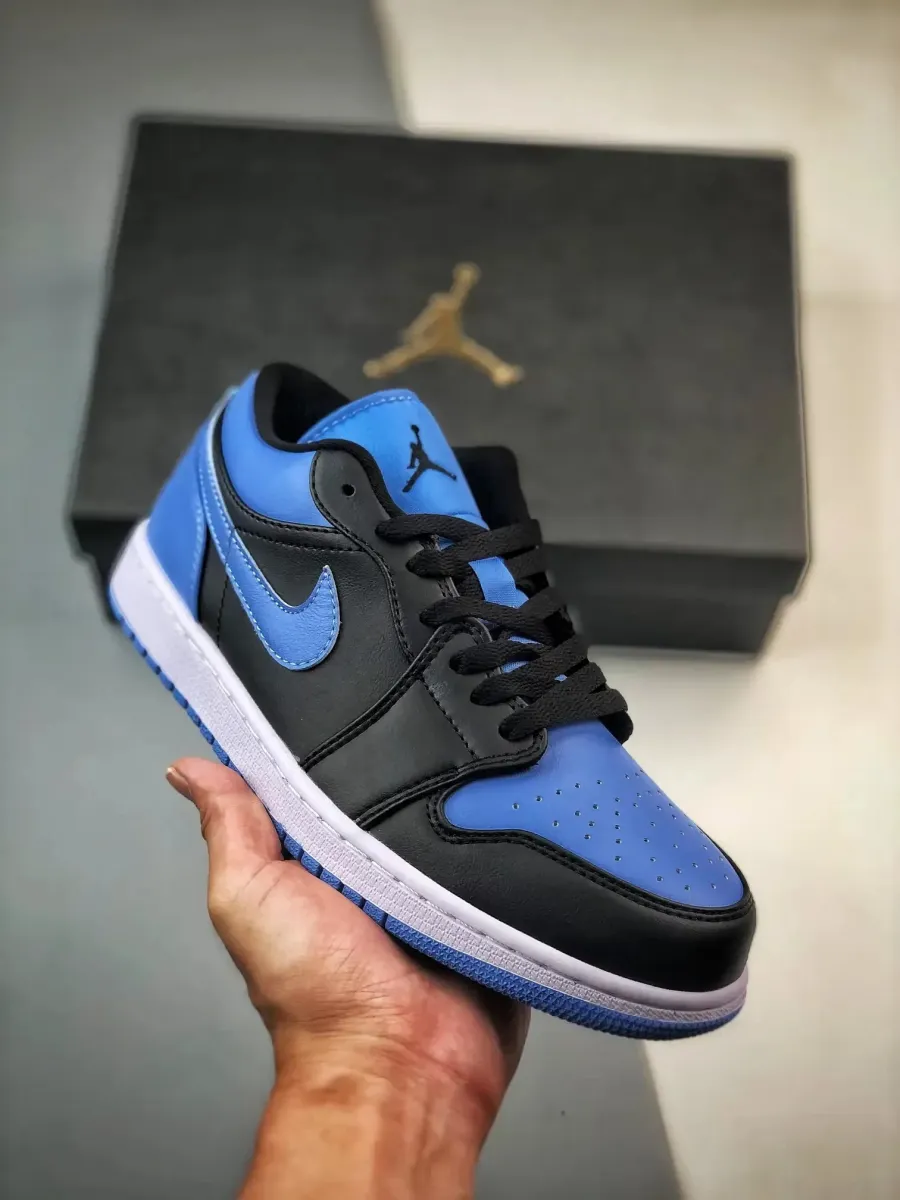 Air Jordan 1 Low Black/Black-University Blue-White 553558-041 / Air Jordan 1 Low University Blue