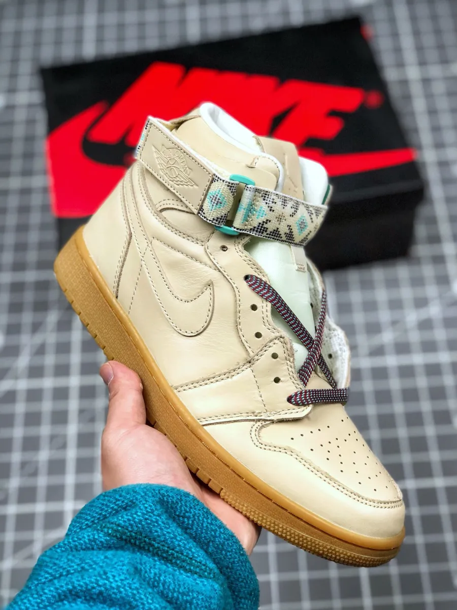 Men's Jordan 1 Hi Strap N7 Light Cream AR4410-207 For Sale