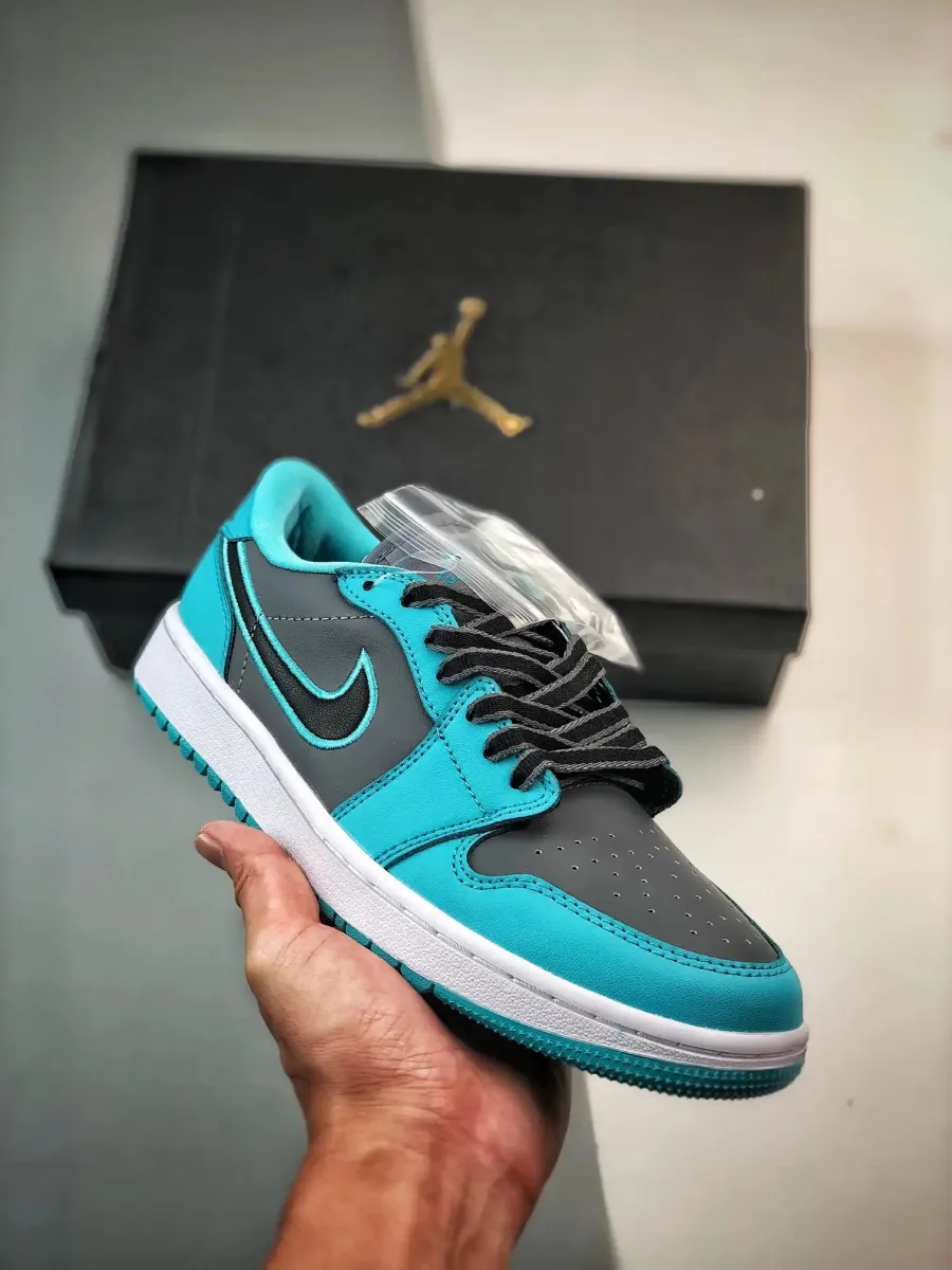 Air Jordan 1 Low Golf 'Turquoise' Cool Grey/Gamma Blue/Black Cool Jordan 1
