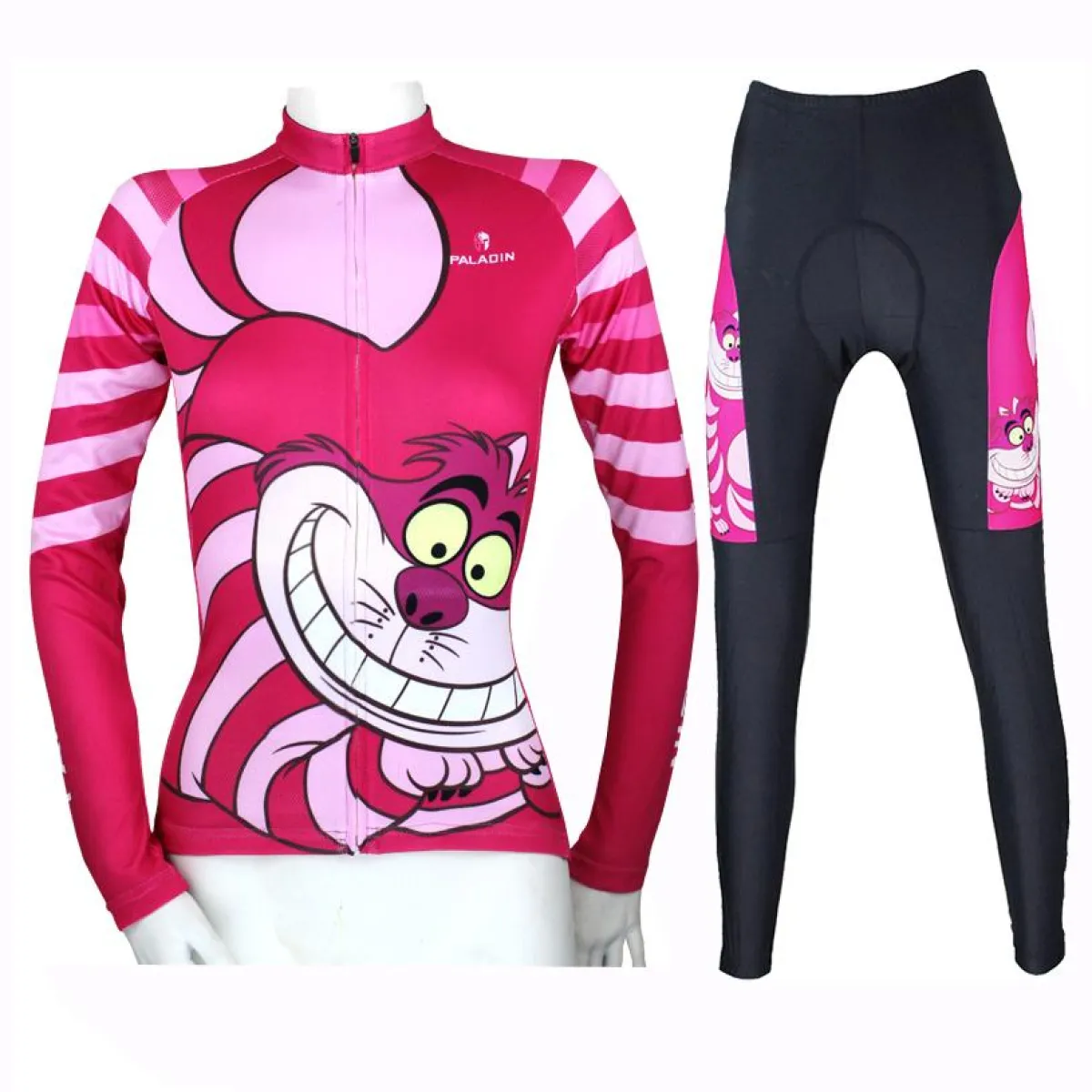 Big Mouth Cat Grinning Women's Long/Short-sleeve Cycling Jersey/Suit Kit No.100