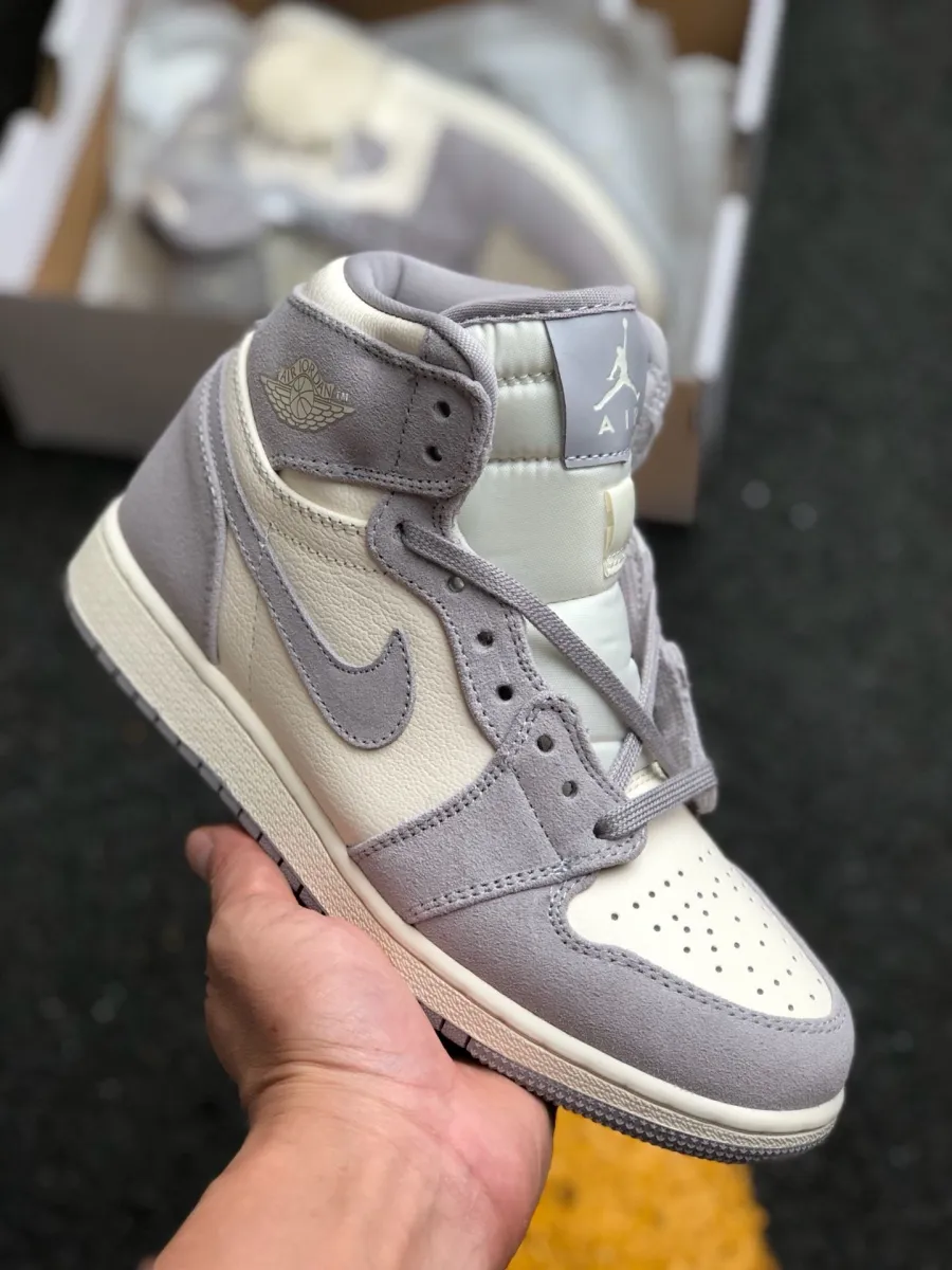 Wmns Air Jordan 1 High Premium 'Atmosphere Grey' AH7389-101 jordan 1 ivory white