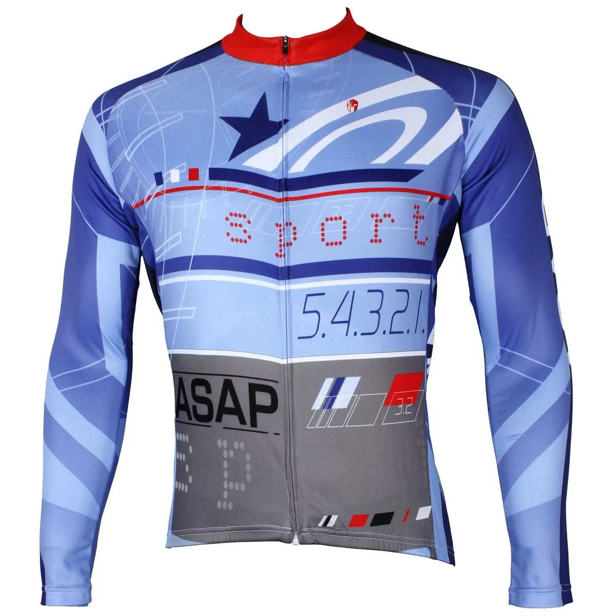 ILPALADINO Men's Long Light Blue Sleeves Cycling Clothing Suits with Tights Winter Pro Cycle Clothing Racing Apparel Outdoor Sports Leisure Biking shirt (Velvet) NO.532
