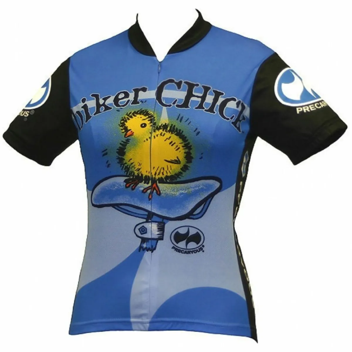 Biker Chick Women's Short sleeve Half zip cycling jersey Blue