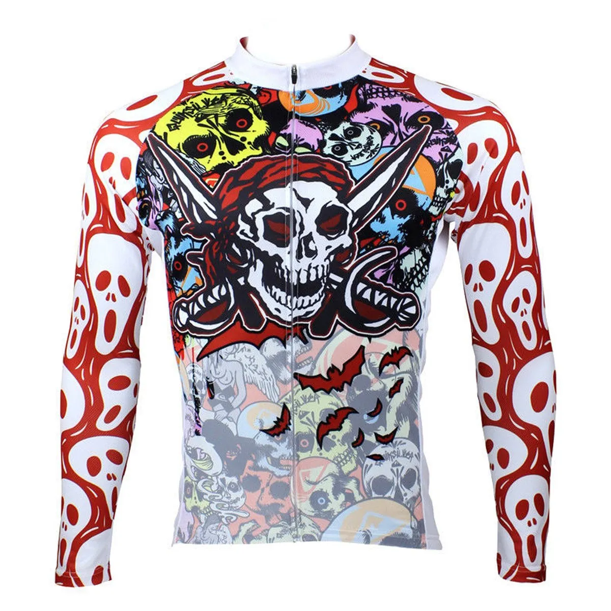 ILPALADINO Skull Men's Long Sleeves Cycling Jersey Pro Cycle Clothing Racing Apparel Outdoor Sports Leisure Biking T-shirt Spring Autumn 088