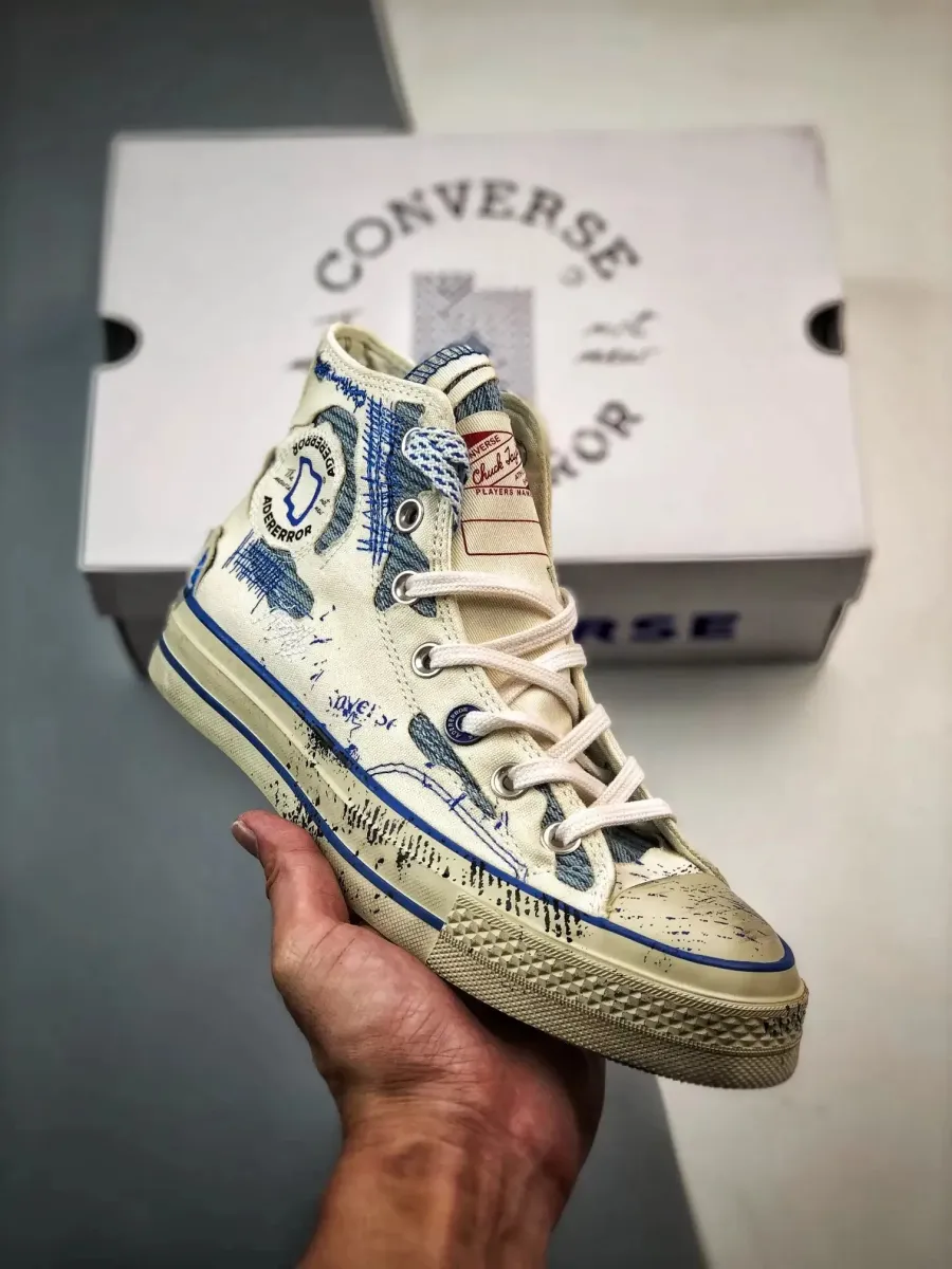 White Converse Womens / Ader Error x Converse Chuck 70 Hi White Blue A05351C