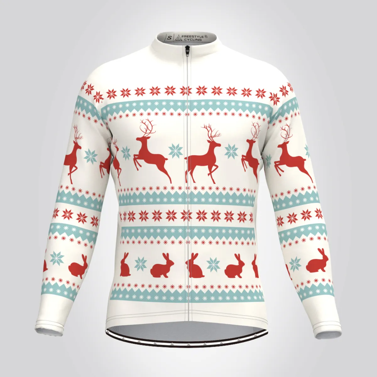 Classic Ugly Christmas sweater Men's LS Cycling Jersey - Beige