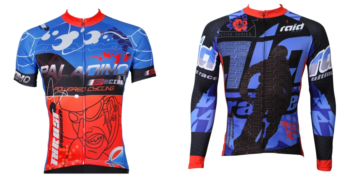 Two men's Ambitious Biking Rider Racer cycling short-sleeve&long-sleeve jerseys summer sportswear gear Pro Cycle Clothing Racing Apparel Outdoor Sports Leisure Biking T-shirt (380/383)