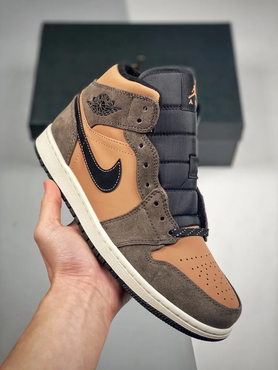 Air Jordan 1 Mid Earthy Browns jordan 1 mid se dark chocolate gs