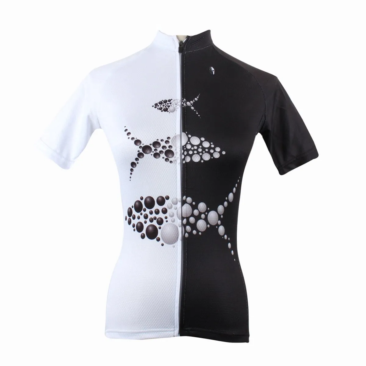 ILPALADINO Black & White Cycling Jersey Bicycling Summer Pro Cycle Apparel Outdoor Sports Leisure Biking Shirts Breathable and Comfortable NO.194