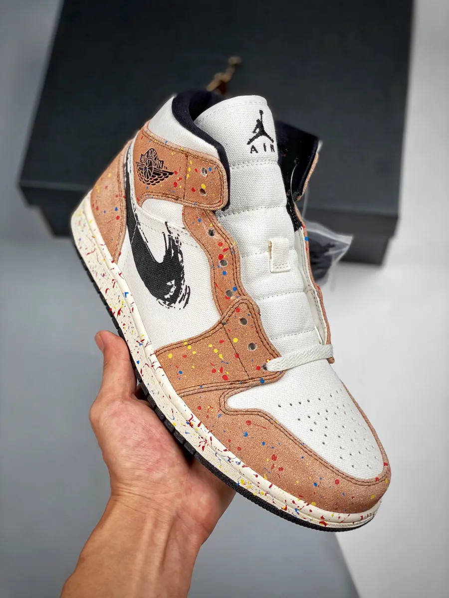 Jordan 1 Mid SE Brushstroke Paint Splatter jordan 1 mid paint splatter