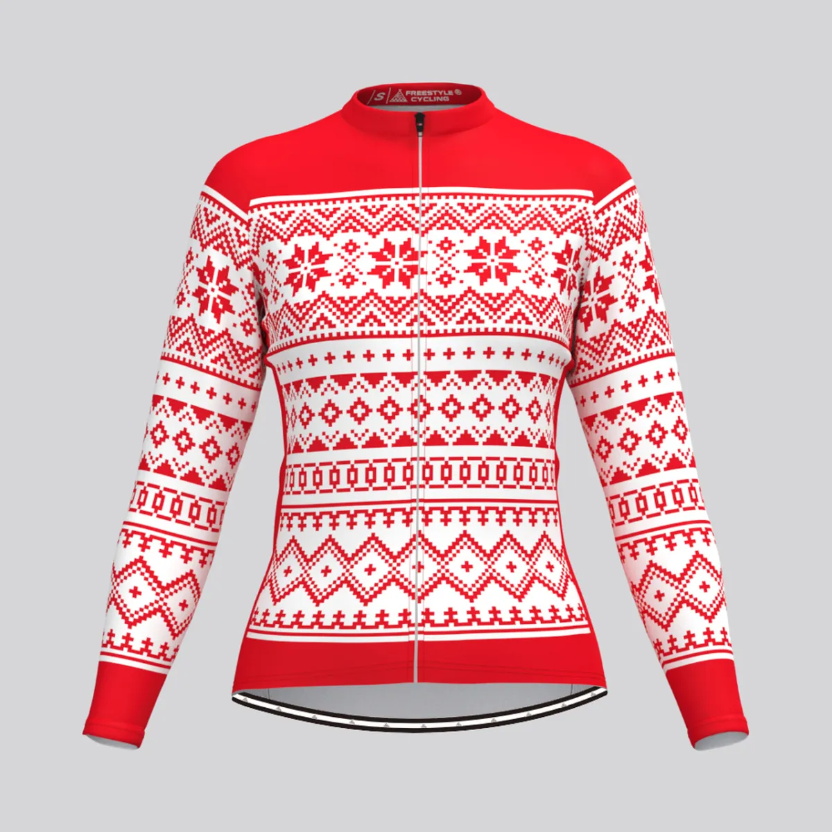 Classic Ugly Christmas sweater Women's LS Cycling Jersey - Red