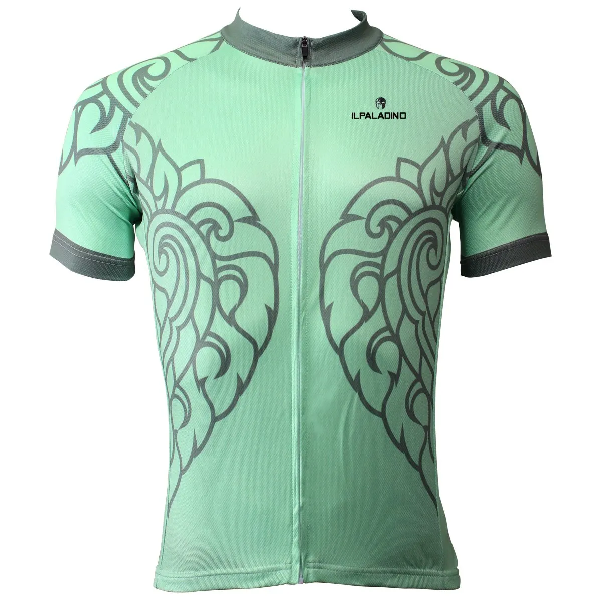 Patterned Green Leaves Men's Short-Sleeve Cycling Jersey Bicycling Shirts Summer NO.505