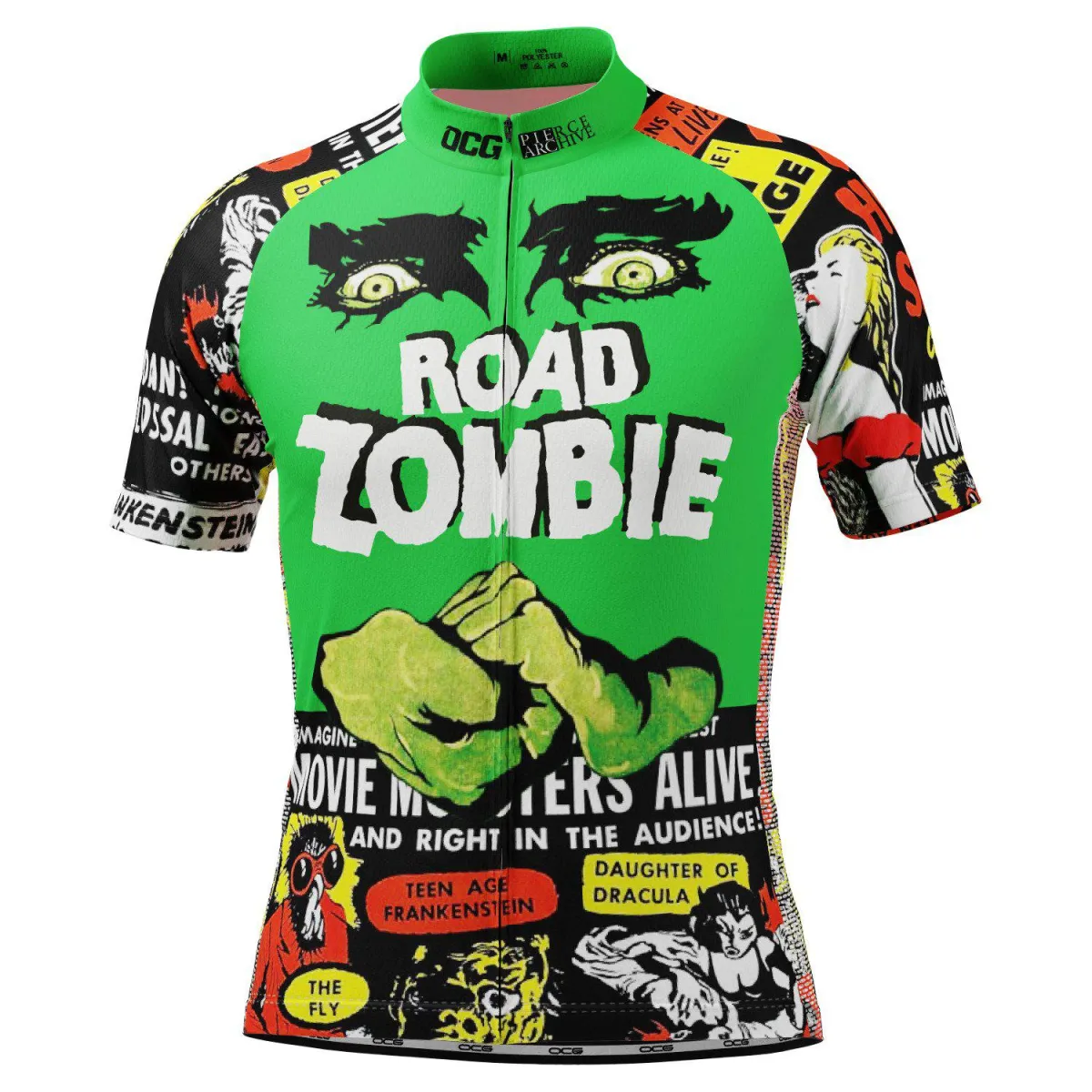 Men's Road Zombie Retro Short Sleeve Cycling Jersey Zombie Sleeves