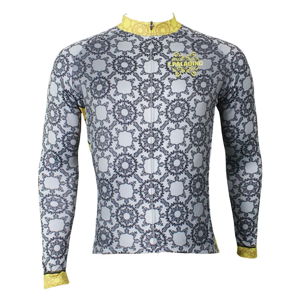 ILPALADINO Men's Long Grey Sleeves Cycling Jerseys Suit Apparel Outdoor Sports Gear Leisure Biking T-shirt Kit (Velvet) NO.510