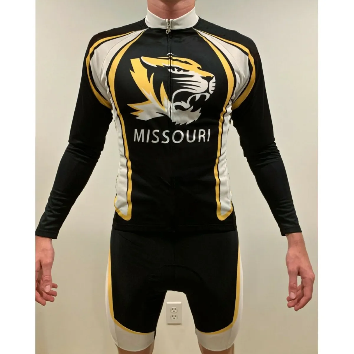 NCAA MU, University of Missouri Mizzou Tigers Long Sleeve Cycling Jerseys Z-1905400