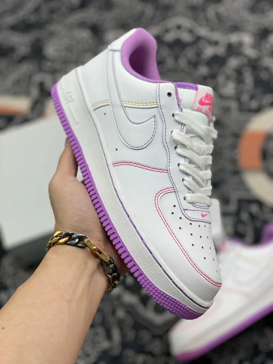 Kids' Exclusive Nike Air Force 1 Low White/Fuchsia Glow-Hyper Pink #air force 1 high white fuchsia
